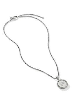 P Initial Charm In Sterling Silver With Pavé Diamonds