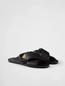 Padded Nappa Leather Slides