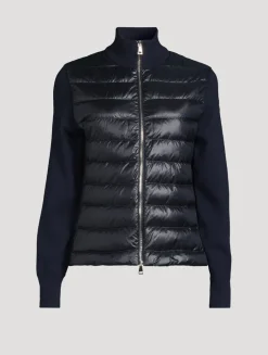 Padded Wool Down Cardigan