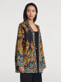Paisley Jacquard Cardigan