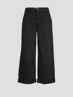 Palmer Cuffed Wide-Leg Jeans