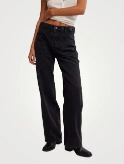 Palmer Cuffed Wide-Leg Jeans