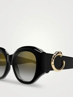 Panthère De Cartier Cat Eye Sunglasses