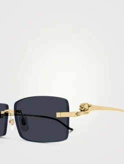 Panthère De Cartier Rectangular Sunglasses