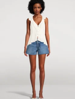 Paulette Ruffled Tie-Front Blouse