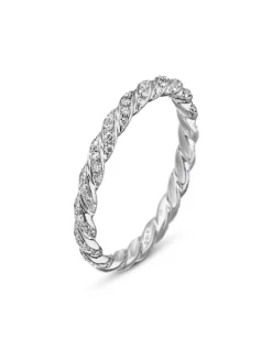 Pavé Band Ring In 18k White Gold With Diamonds