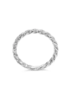 Pavé Band Ring In 18k White Gold With Diamonds