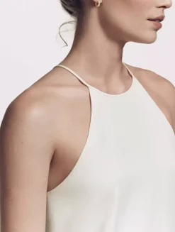 Pavé Crossover Hoop Earrings In 18k Yellow Gold With Diamonds