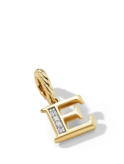 Pavé E Initial Pendant In 18k Yellow Gold With Diamonds