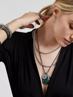 Pavé Hoop Earrings In Sterling Silver With Diamonds