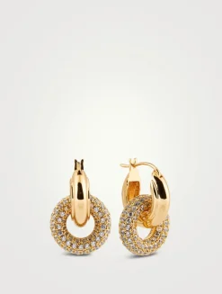 Pavé Interlock Hoop Earrings