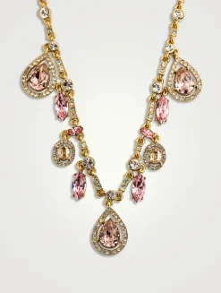 Pear And Oval Crystal Necklace