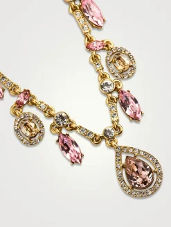 Pear And Oval Crystal Necklace