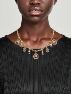 Pear And Oval Crystal Necklace