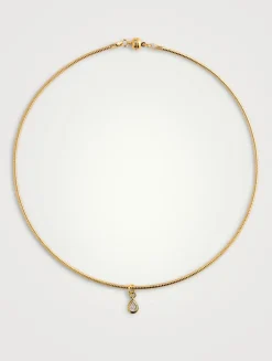 Pear Charm Snake Chain Necklace