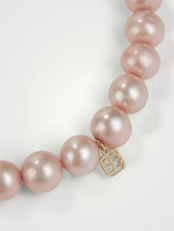 Pearl Bracelet With White And Yellow 14K Gold Diamond Heart Rondelle