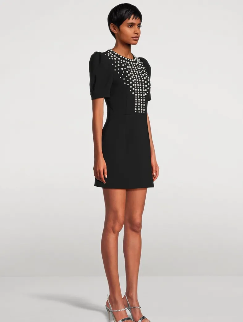 Pearly Embellished Mini Dress