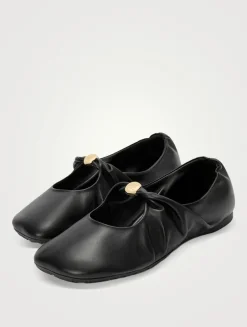 Pebble Leather Ballet Flats