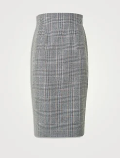 Pencil Skirt In Plaid Print