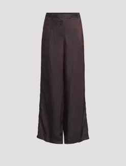 Penn Wide-Leg Trousers In Stripe Print