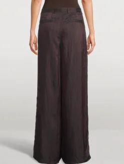 Penn Wide-Leg Trousers In Stripe Print