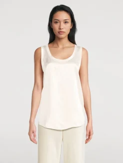 Perla Reversible Silk Charmeuse Tank Top