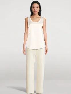 Perla Reversible Silk Charmeuse Tank Top