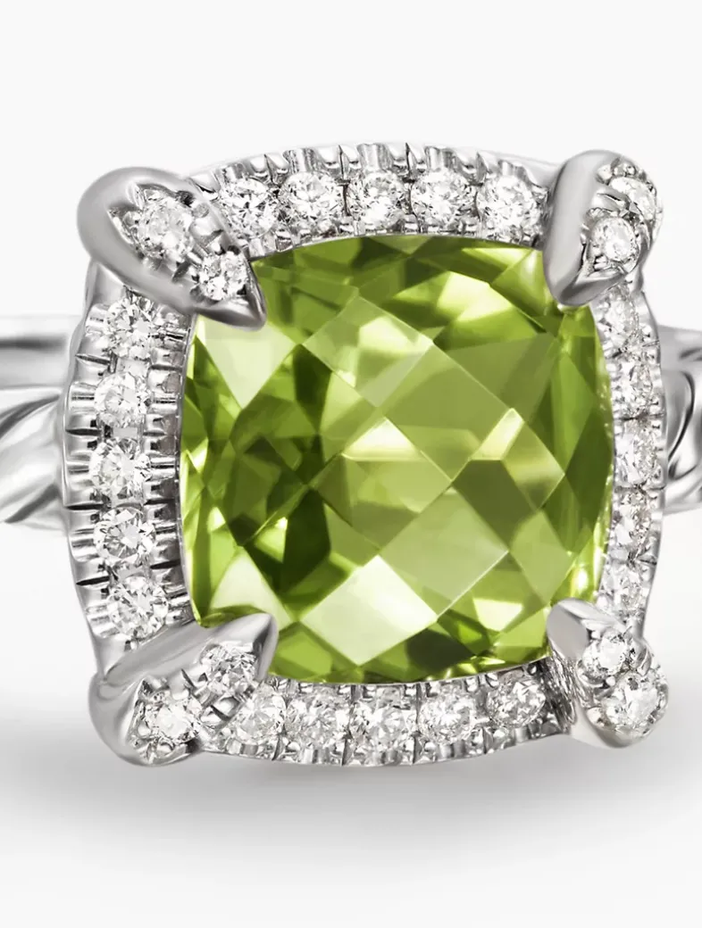 Petite Chatelaine® Pavé Bezel Ring In Sterling Silver With Black Onyx And Diamonds