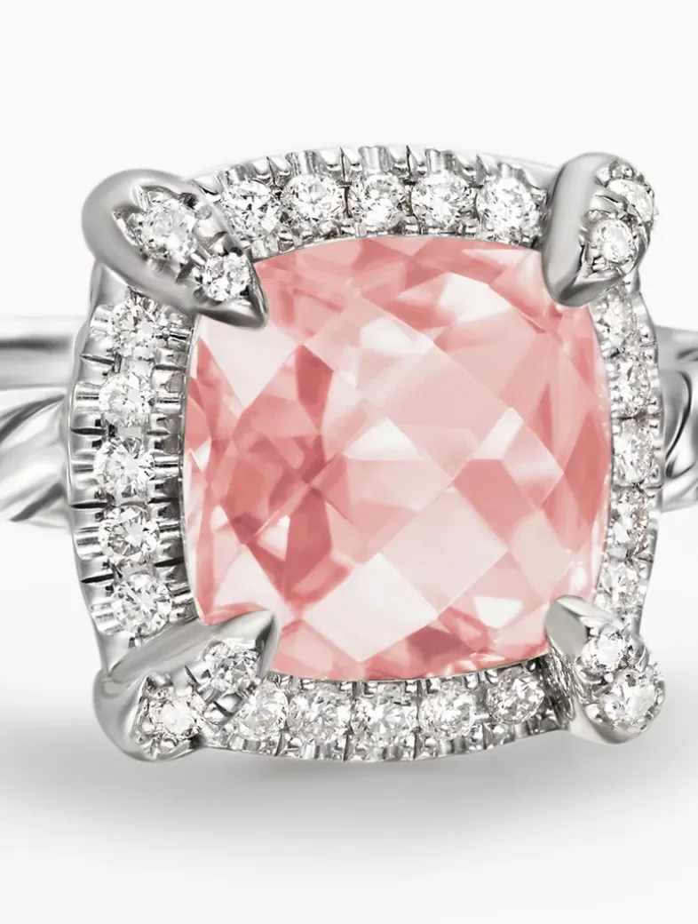 Petite Chatelaine® Pavé Bezel Ring In Sterling Silver With Black Onyx And Diamonds