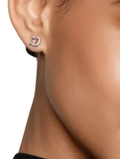 Petite Chatelaine® Pavé Bezel Stud Earrings In Sterling Silver With Peridot And Diamonds, 5mm