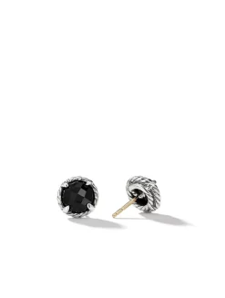 Petite Chatelaine® Stud Earrings In Sterling Silver With Black Onyx