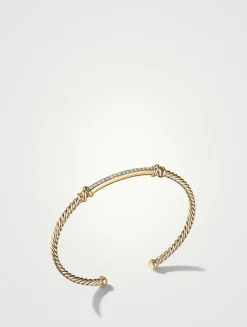 Petite Helena Two Station Wrap Bracelet In 18k Yellow Gold With Pavé Diamonds