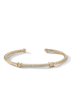 Petite Helena Two Station Wrap Bracelet In 18k Yellow Gold With Pavé Diamonds