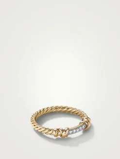 Petite Helena Wrap Ring In 18k Yellow Gold With Pavé Diamonds