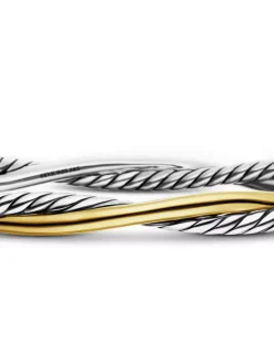 Petite Infinity Bracelet In Sterling Silver With 14k Yellow Gold, 4.4mm