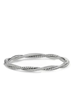 Petite Infinity Bracelet In Sterling Silver With Pavé Diamonds