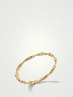 Petite Infinity Bracelet In 18k Yellow Gold With Pavé Diamonds