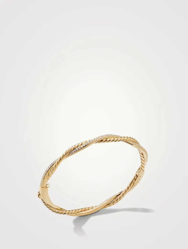 Petite Infinity Bracelet In 18k Yellow Gold With Pavé Diamonds
