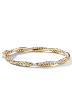 Petite Infinity Bracelet In 18k Yellow Gold With Pavé Diamonds