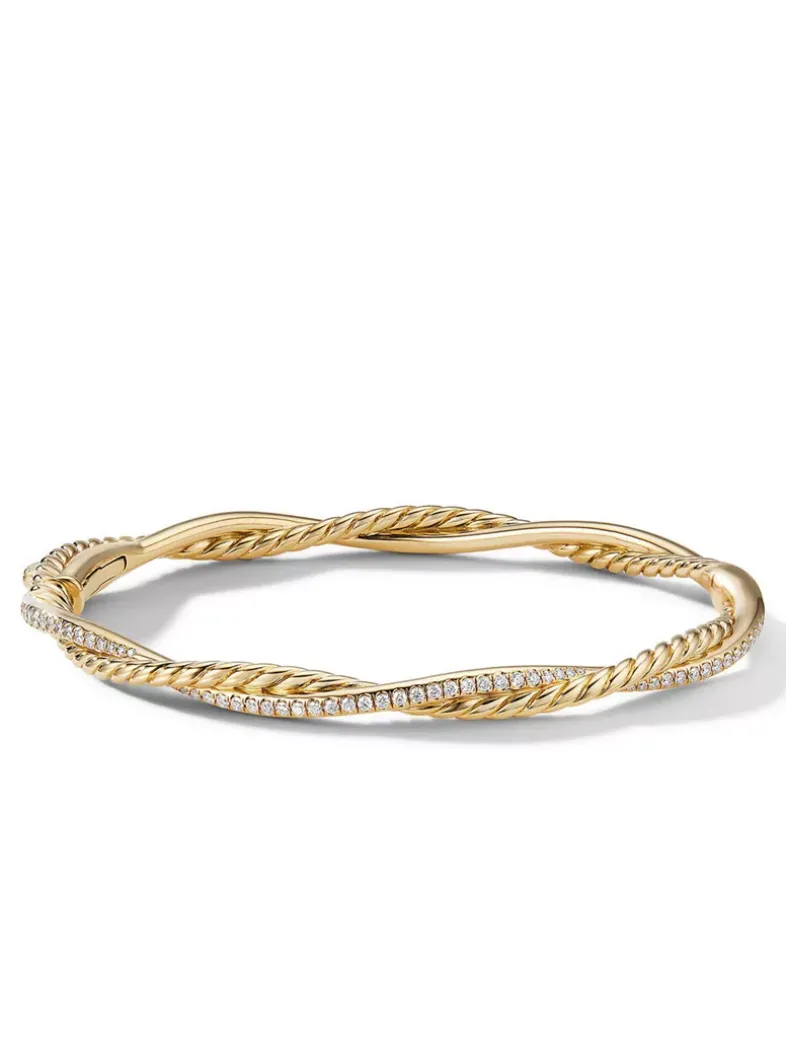 Petite Infinity Bracelet In 18k Yellow Gold With Pavé Diamonds
