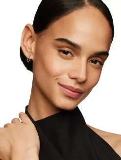 Petite Infinity Huggie Hoop Earrings In Sterling Silver With 14k Yellow Gold, 3mm