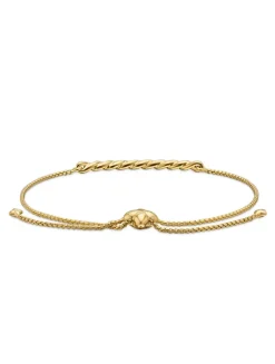 Petite Pavé Station Chain Bracelet In 18k Yellow Gold With Diamonds, 1mm