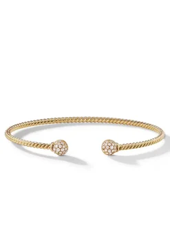 Petite Solari Bead Bracelet In 18k Yellow Gold With Pavé Diamonds