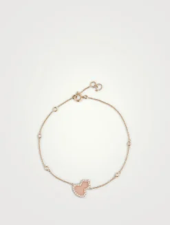 Petite Wulu 18K Rose Gold Bracelet With Pink Opal And Diamonds