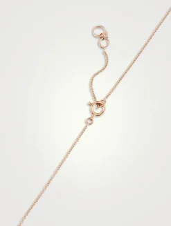 Petite Wulu 18K Rose Gold Red Agate Pendant Necklace With Diamonds