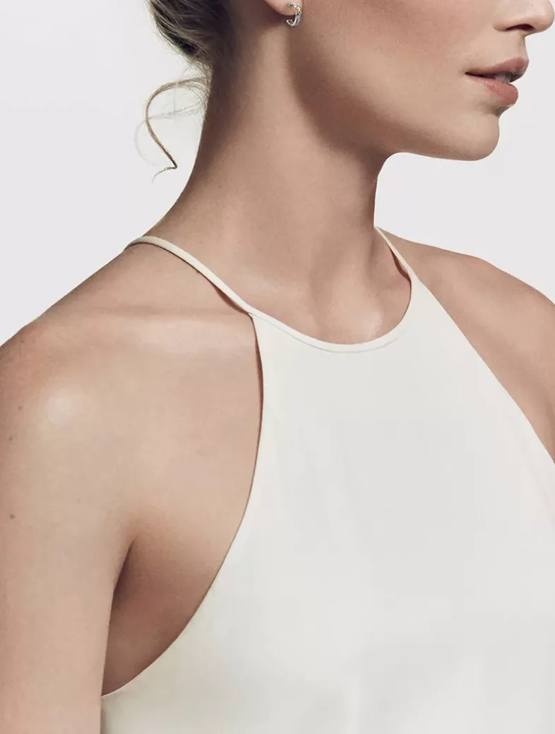 Petite X Hoop Earrings In Sterling Silver With 18k Yellow Gold