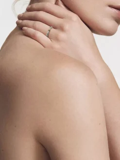 Petite X Ring In Sterling Silver With 18k Yellow Gold