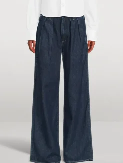 Petra Pleated Wide-Leg Jeans