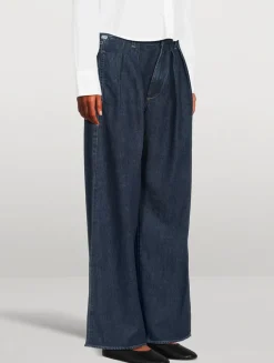 Petra Pleated Wide-Leg Jeans
