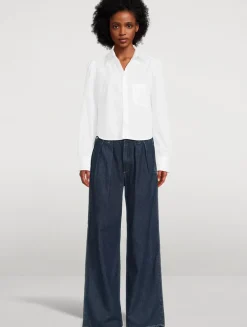 Petra Pleated Wide-Leg Jeans